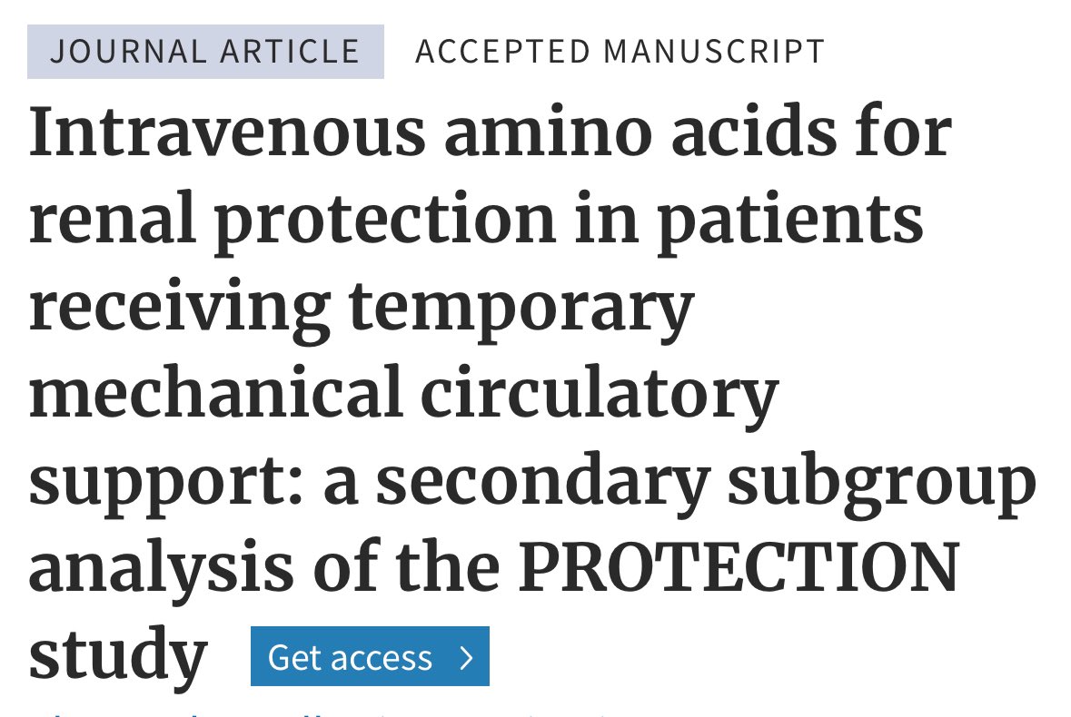 Rosario Losiggio, MD (@losiggiorosario) on Twitter photo π¨ Just published our secondary subgroup analysis of the #PROTectionTrial! π¨
π‘ Does IV #AminoAcids infusion provide #renal #PROTection in patients receiving #tMCS?
π Discover the rationale and key findings β¬οΈ
π’ Donβt miss this thread! π§΅
1/7
π academic.oup.com/ejcts/advance-β¦ π¨ Just published our secondary subgroup analysis of the #PROTectionTrial! π¨
π‘ Does IV #AminoAcids infusion provide #renal #PROTection in patients receiving #tMCS?
π Discover the rationale and key findings β¬οΈ
π’ Donβt miss this thread! π§΅
1/7
π academic.oup.com/ejcts/advance-β¦