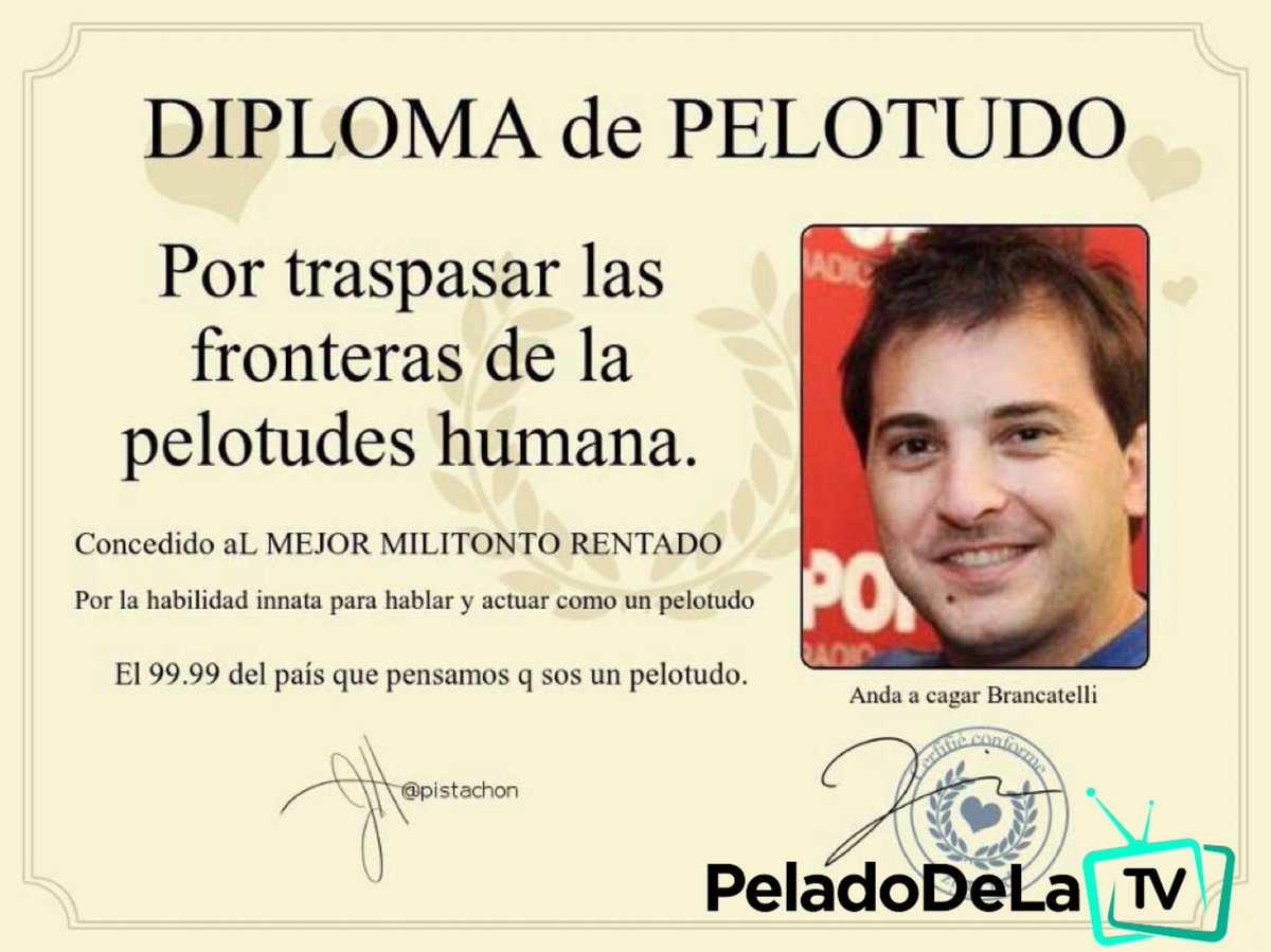 RT Hasta que sea tendencia mundial

#BrancatelliPelotudo