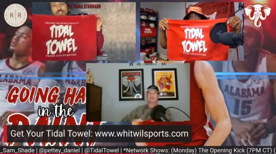 TidalTowel's tweet photo. Catch my guys, @IAmJGlaze
@herbragsdale and @pettey_daniel
#GoingHardInThePaint for your UKvsBama halftime break.
Get your #TidalTowel
Use coupon code: Standard
And tell us Herb sent you at https://t.co/bwhMzL8hS8 https://t.co/8c9hmApkW4