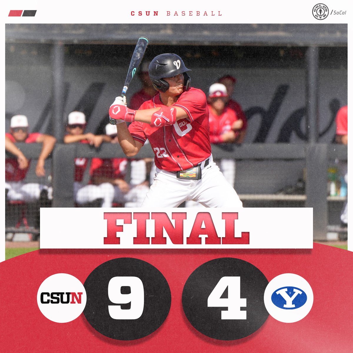 CSUN Matadors (@gomatadors) on Twitter photo Ending the series with a home W.
Six different players notch an RBI for <a href="/CSUNBaseball/">CSUN Baseball</a> in the win over BYU.
#GoMatadors Ending the series with a home W.
Six different players notch an RBI for <a href="/CSUNBaseball/">CSUN Baseball</a> in the win over BYU.
#GoMatadors