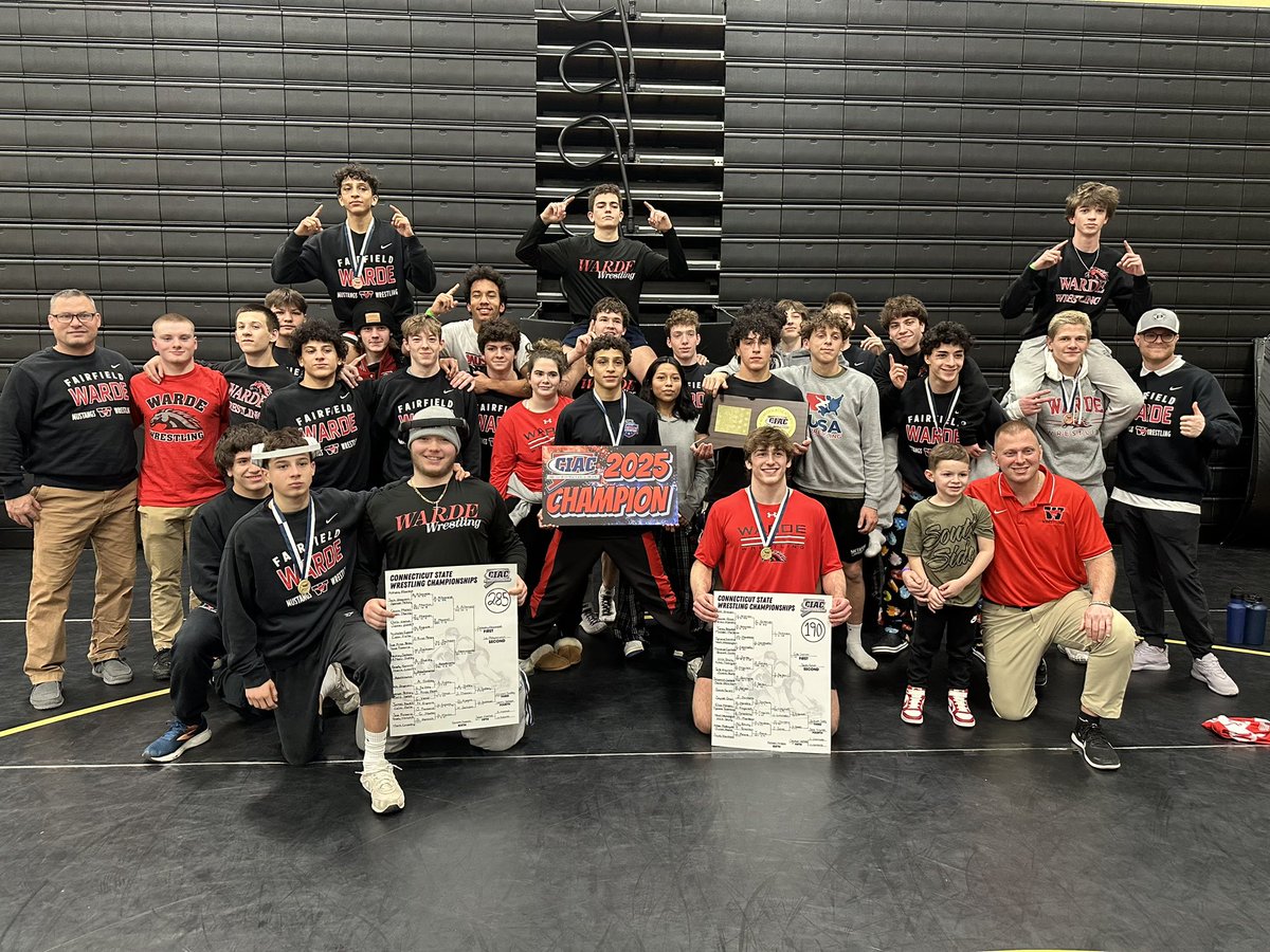Fairfield Warde wins its 2nd straight Class LL Wrestling State Championship and 5th overall! <a href="/WardeMustangs/">Warde Mustangs</a> <a href="/wardewrestling/">Jason Shaughnessy</a>