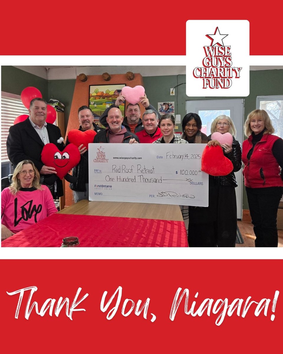 The Wise Guys Charity Fund is thrilled to present a grant cheque for our commitment of $100,000 to Red Roof Retreat towards the rebuild of their respite home!

@redroofretreat #WiseGuysCharityFund
