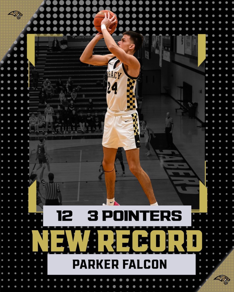 Legacy Boys Basketball (@legacyboysbb) on Twitter photo !!NEW RECORD!!
Parker Falcon breaks the single game 3 point record with a stunning 12 made 3's. Parker shot 12 for 14 from beyond the arc finishing the game with 40 points.
CONGRATULATIONS <a href="/ParkerFalcon32/">Parker Falcon</a>
#fangsdown !!NEW RECORD!!
Parker Falcon breaks the single game 3 point record with a stunning 12 made 3's. Parker shot 12 for 14 from beyond the arc finishing the game with 40 points.
CONGRATULATIONS <a href="/ParkerFalcon32/">Parker Falcon</a>
#fangsdown