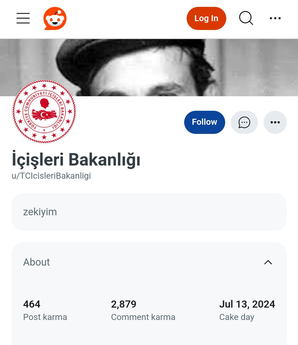 Reddit adlı sosyal medya mecrasında muhtemelen ergenlerin oluşturduğu şöyle bir sayfaya denk geldim <a href="/TC_icisleri/">T.C. İçişleri Bakanlığı</a> <a href="/BTKbasin/">BTK</a>
reddit.com/user/TCIcisler…