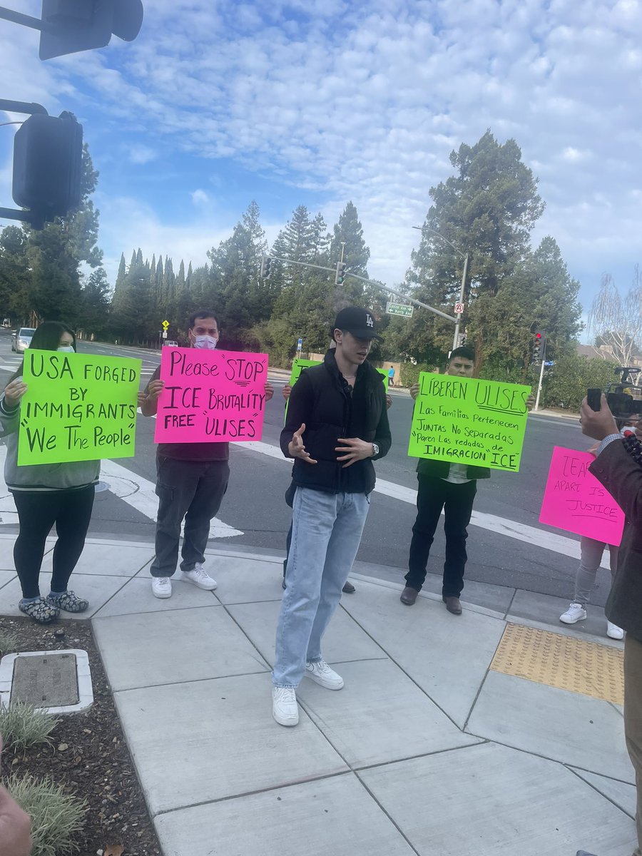 “They treat us like animals” Ulises brother sharing the brutal assault on his brother by ICE who illegally arrested him, and caused him to go to the ER. Family is holding rally at hospital calling for his release. #FreeUlises