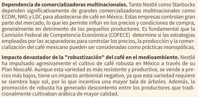 actuaporlasalud's tweet image. El Plan Nescafé opera en México desde 2010, pero en vez de apoyar a caficultores, ha impulsado el #caférobusta, de menor calidad que la arábica y con mayor demanda de agua. 

Esto ha afectado los ecosistemas de Chiapas y Veracruz. 🌱🚨
Informe completo ⬇️
empowerllc.net/captura-corpor…