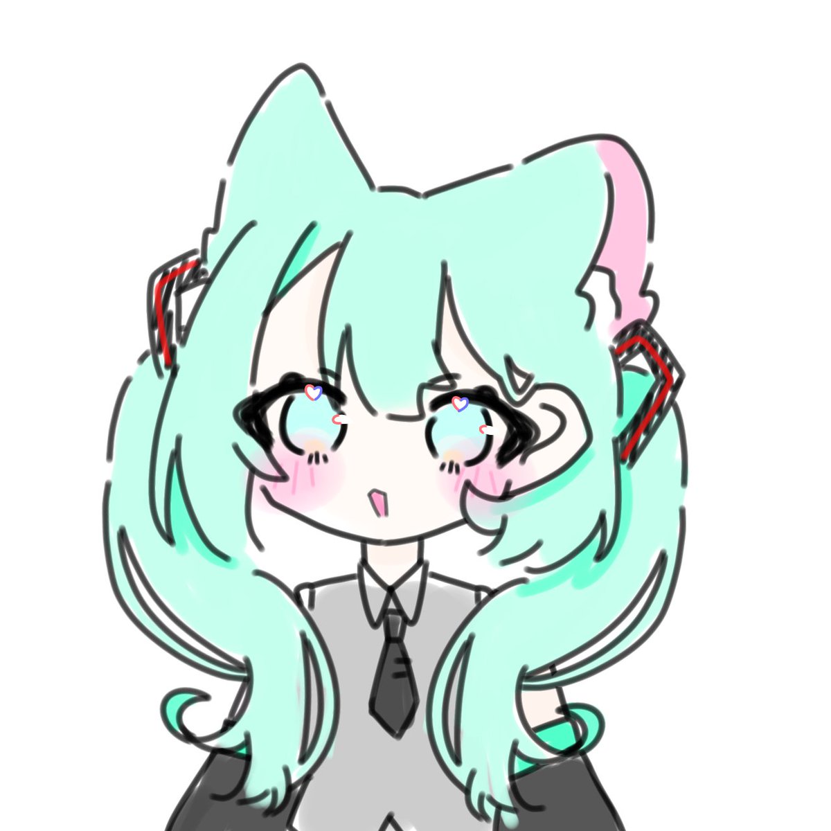 ふっつーにちゃんとした方の絵終わんなかった上に、一日すぎた猫の日𓃠代理で勘弁してください。