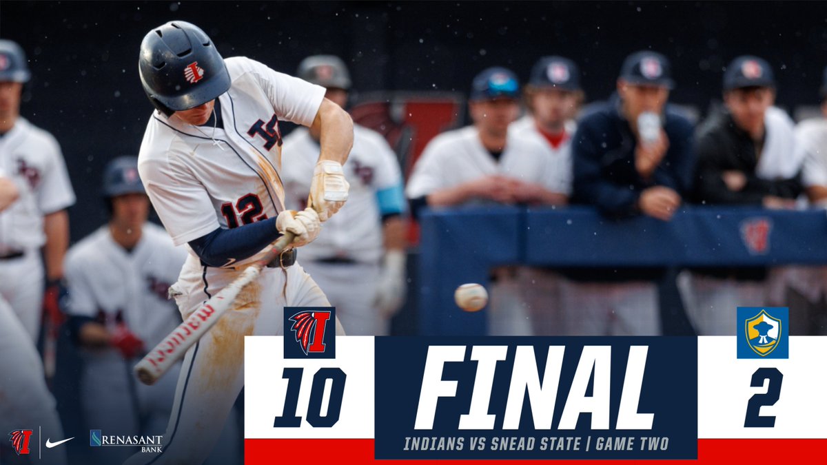 #ICCBSB - FINAL FROM FULTON: The Indians secure the sweep over Snead State with a 10-2 win in G2!

Jarrett Morris went 2-for-3 at the plate with three RBI #RollTribe