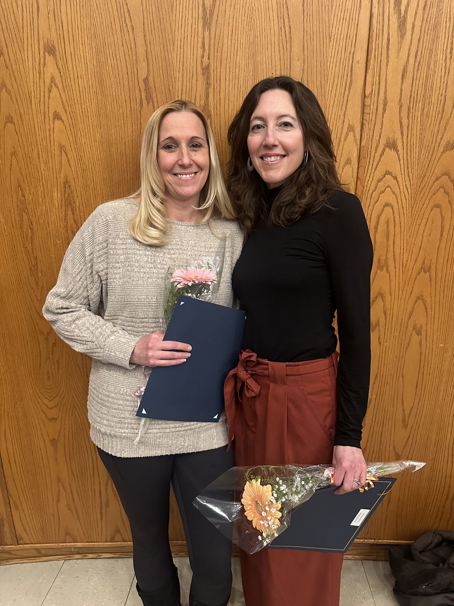 Congratulations to our Teacher of the Year, Mrs. McNamara and our Educational Specialist of the Year, Mrs. Gusmano who were honored at our last Board of Ed. meeting.