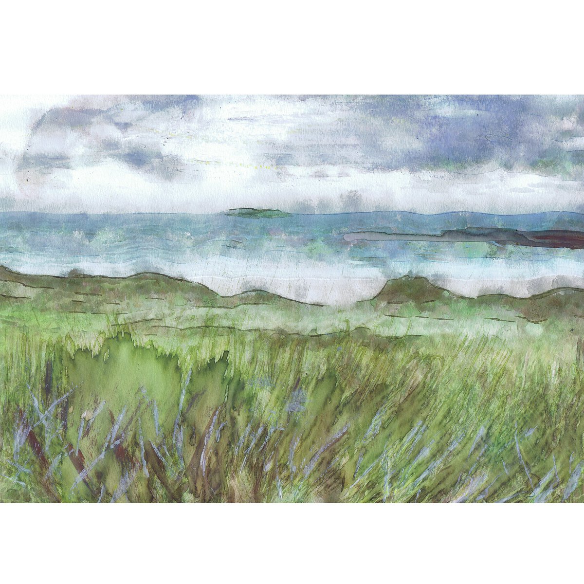 OscarJetson's tweet image. View over the field, Harlyn Bay, Cornwall - Modern Landscape Wall Art - Cornish Seascape painting Watercolour print. Signed by Jack Tarpon tuppu.net/f48fed40 #Etsy #DogFishArtCo #DramaticSky