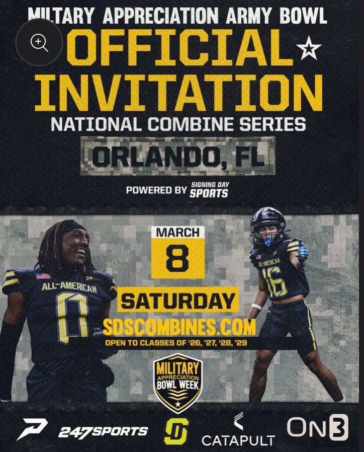 Richardson “ Rich “ Garconville (2027) (@1of1_richardson) on Twitter photo Blessed And Honored to Be Invited <a href="/USArmyBowl/">Military Appreciation Bowl Week</a> Can’t Wait to Compete!!
<a href="/Maine_Event99/">CoachJT9</a> <a href="/JJKilgore_SDS/">JJ Kilgore</a> Blessed And Honored to Be Invited <a href="/USArmyBowl/">Military Appreciation Bowl Week</a> Can’t Wait to Compete!!
<a href="/Maine_Event99/">CoachJT9</a> <a href="/JJKilgore_SDS/">JJ Kilgore</a>