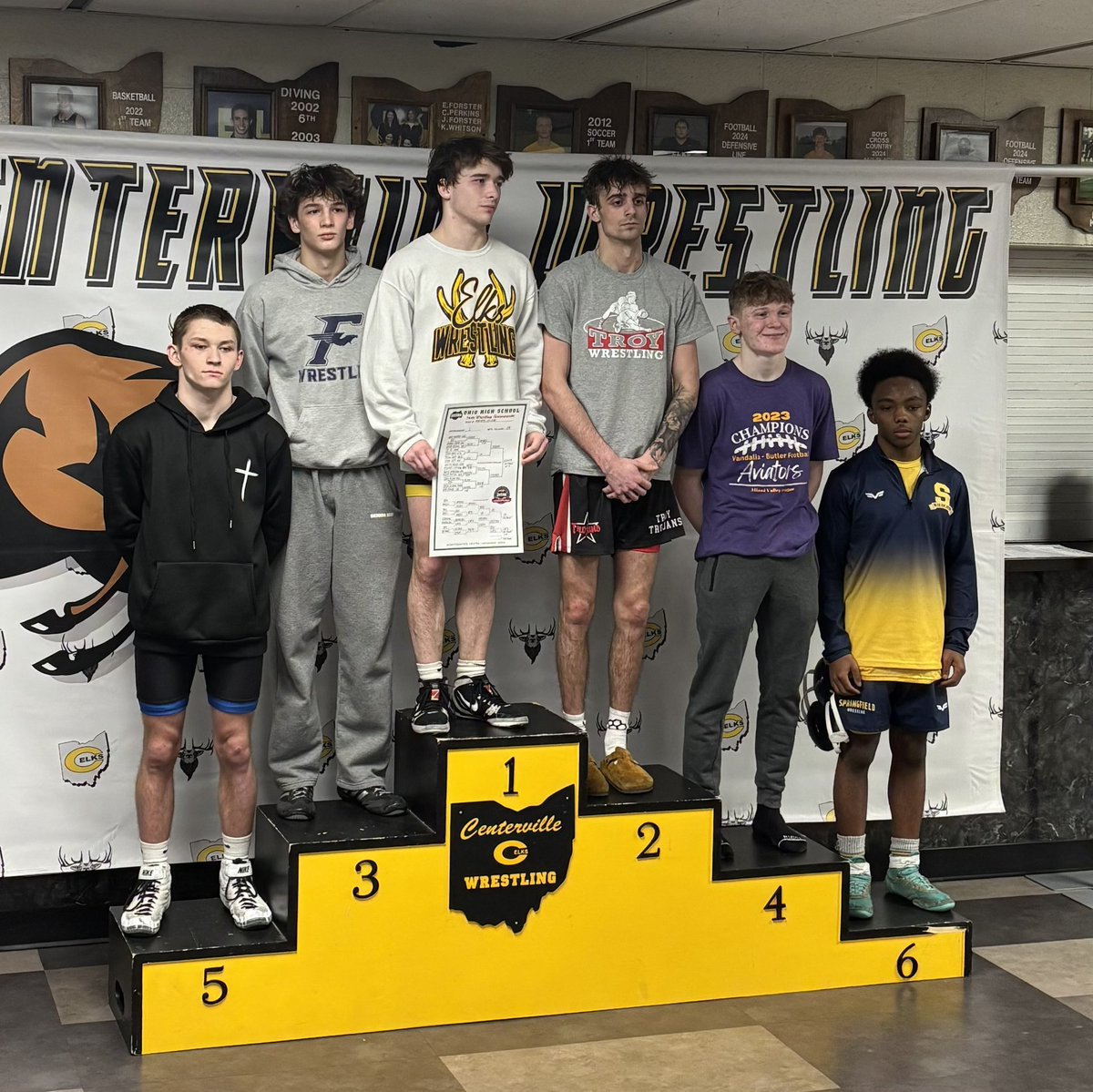 Congratulations to our district qualifiers! 
TJ Murrray with a 1st place finish today at sectionals. 
Lane Obough finishing 2nd and Griffin Shepard finishing 3rd.