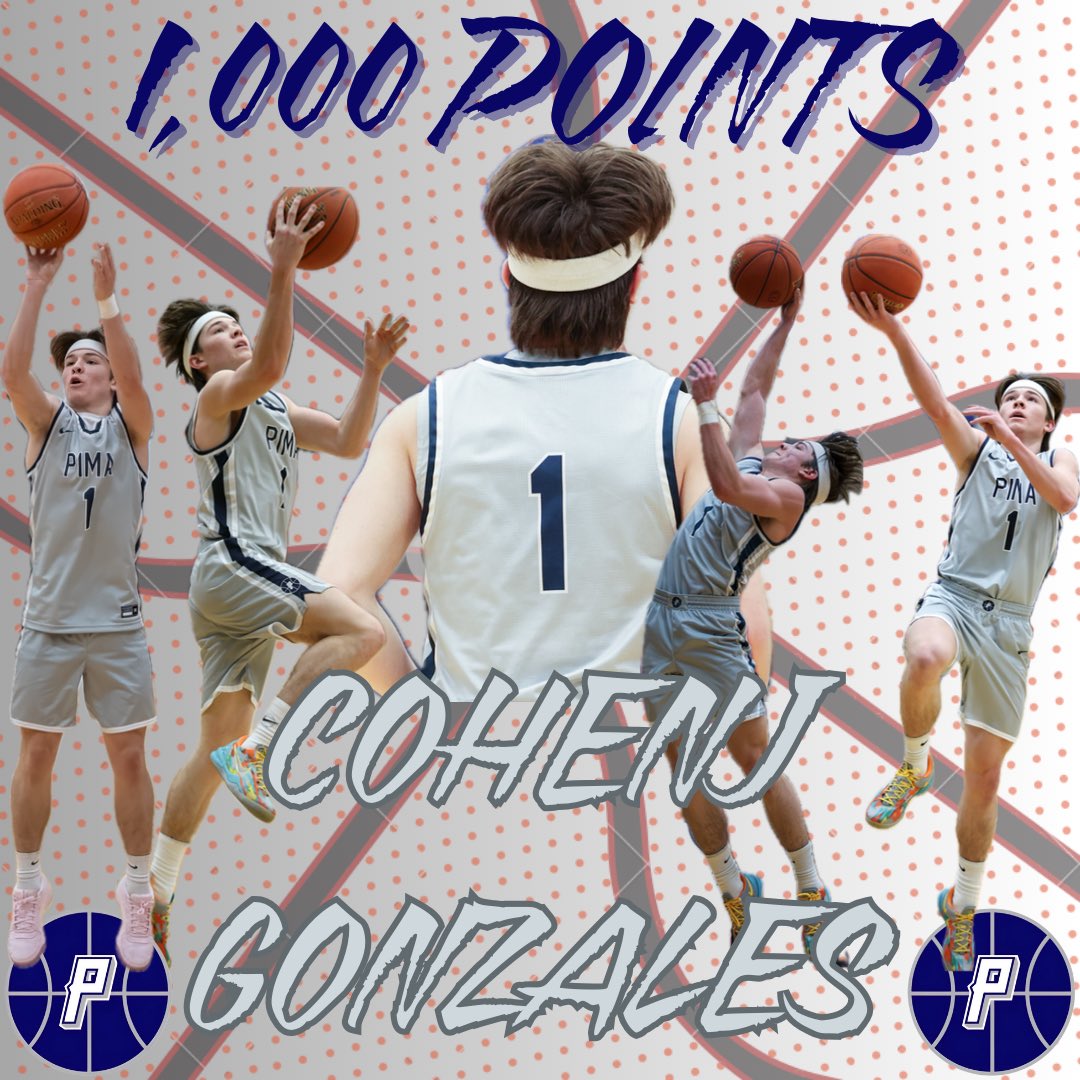 CONGRATULATIONS to <a href="/PimaMens_bball/">Pima College Men's Basketball</a> sophomore guard Cohenj Gonzales on reaching the 1,000 CAREER POINT MILESTONE. He made a free throw with 17:31 left in the game @ Mesa CC to reach the feat. He is the 4th player under coach Brian Peabody to score over 1,000 points. #AztecTOUGH