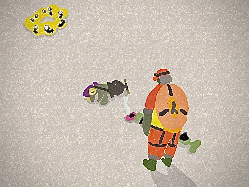 「「タマヒロイ、お前だったのか。たまに金イクラを運んでくれたのは。」タマヒロイは、」|なべのイラスト