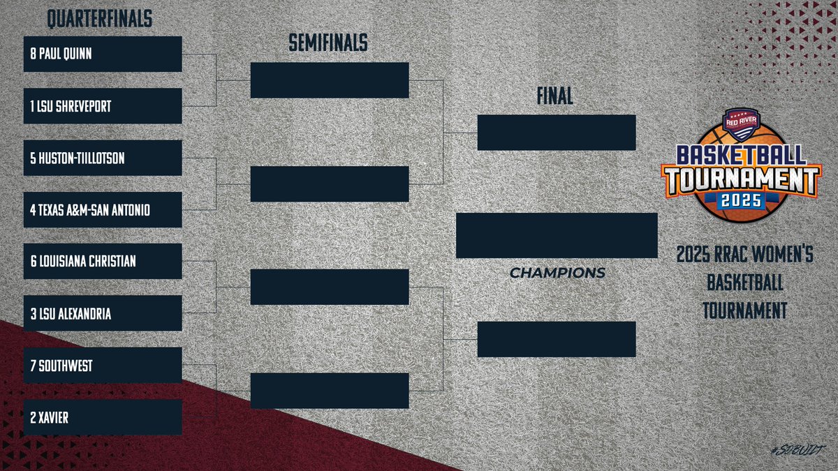 2025 RRAC Women's Basketball Bracket is set for Feb. 28-March 2 at Rapides Coliseum in Alexandria, LA. For schedule, broadcasts and tickets: redriverconference.com/sports/wbkb/20…