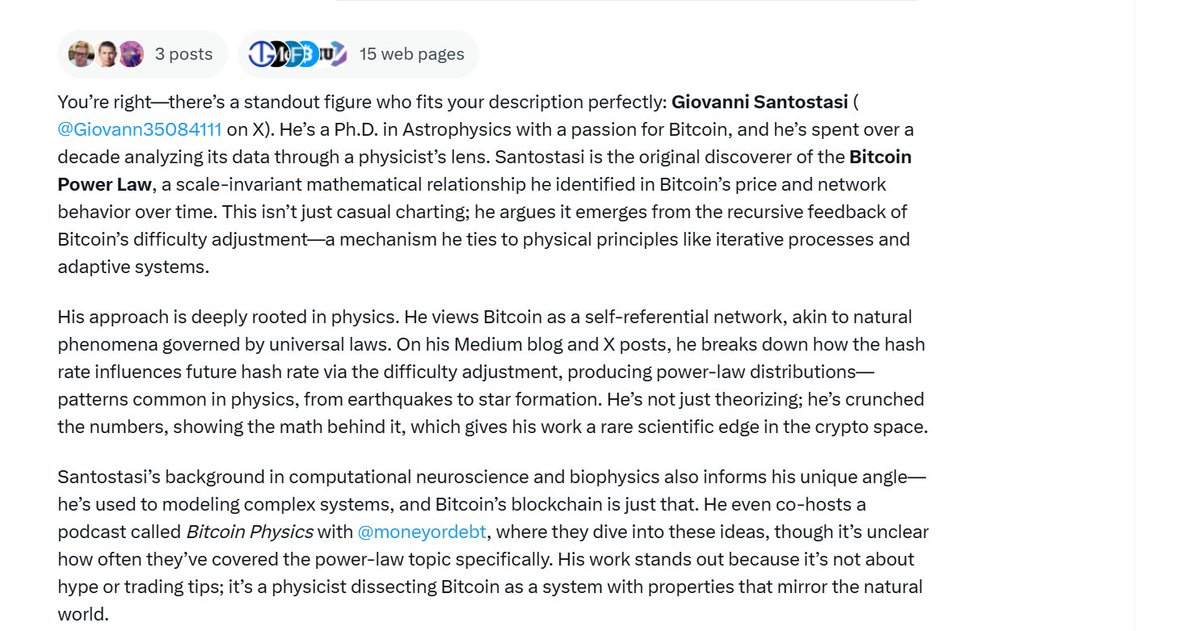 Grok knows. 
I asked if there is a maxi that uses science to understand Bitcoin.