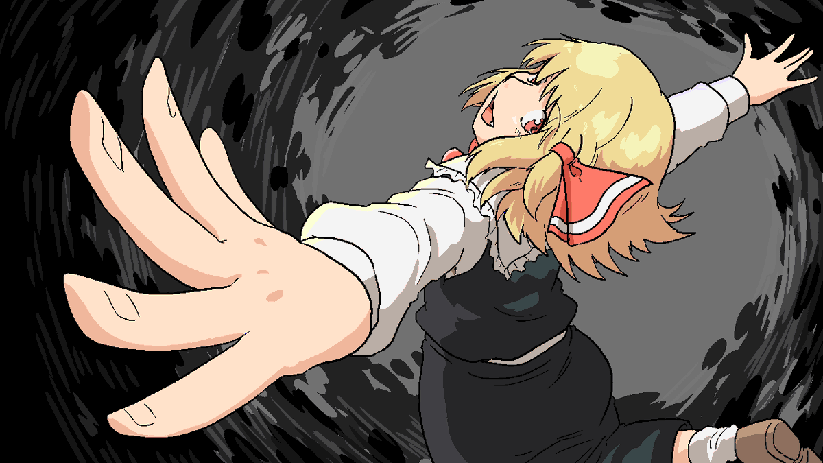 ルーミア(東方プロジェクト) 「なのか～ 」|亀⑨のイラスト