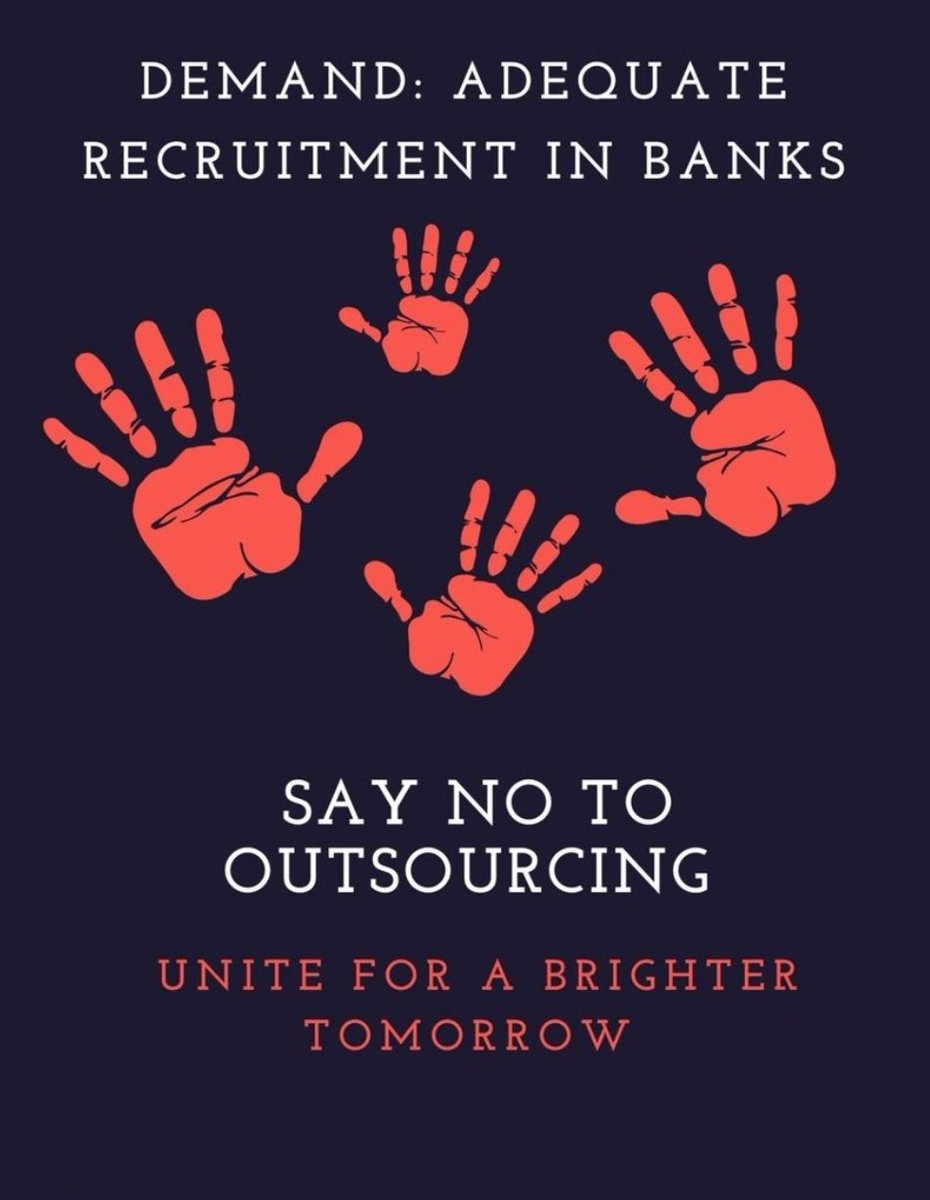 We demand adequate employee staff recruitment in banks...say no to outsourcing...
#UnitedWeStand