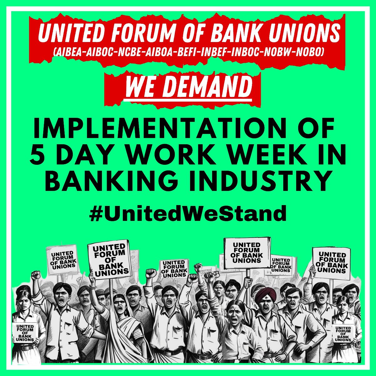 Rajatbareilly's tweet photo. #UnitedWeStand
Implementation of 5 days banking on priority https://t.co/X9V6PFCA7L