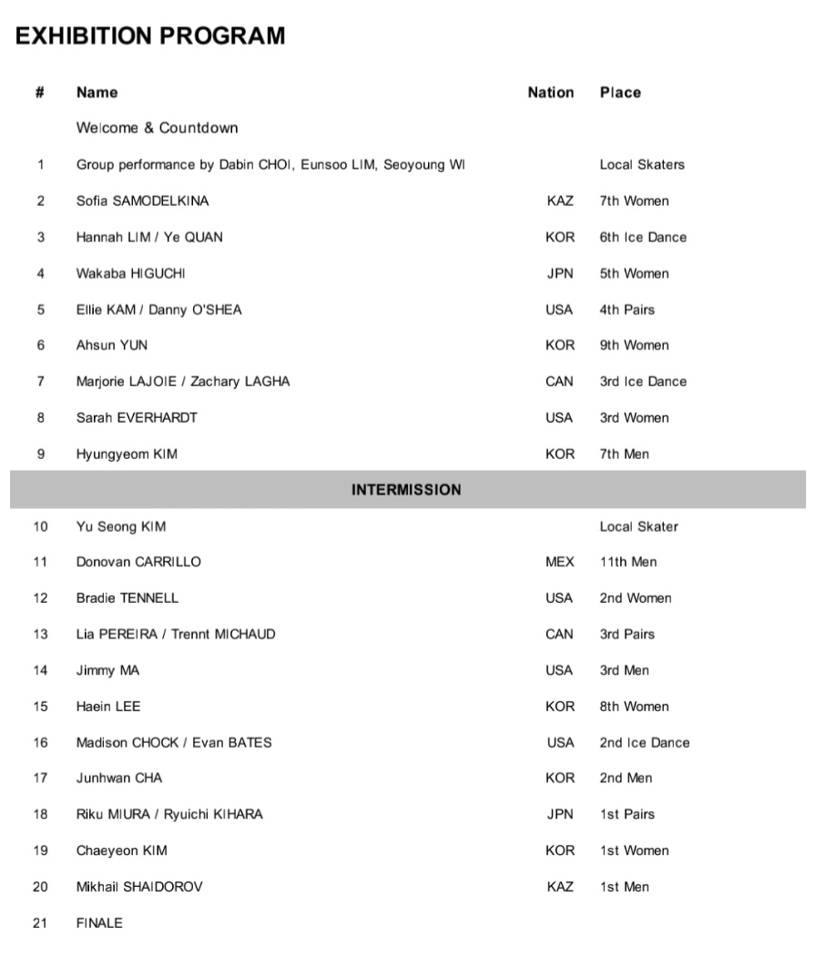 [현장스케치] 잠시후 갈라에서는
김채연, 이해인, 윤아선, 김유성
차준환, 김현겸
임해나-권예
가 참여할 예정입니다.
