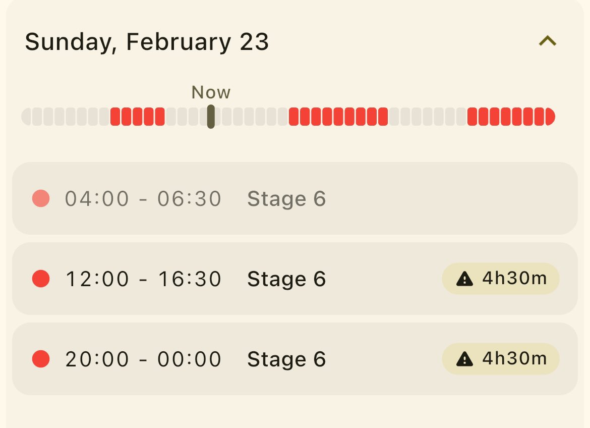 <a href="/elonmusk/">Elon Musk</a> take a look at this. Today <a href="/Eskom_SA/">Eskom Hld SOC Ltd</a> (due to the thievery and incompetence of <a href="/MYANC/">ANC - African National Congress</a>) announced stage 6 loadshedding. This means South Africans will be without electricity for nearly 12hrs today. How long this will go on for, nobody knows. Surely enough is enough!
