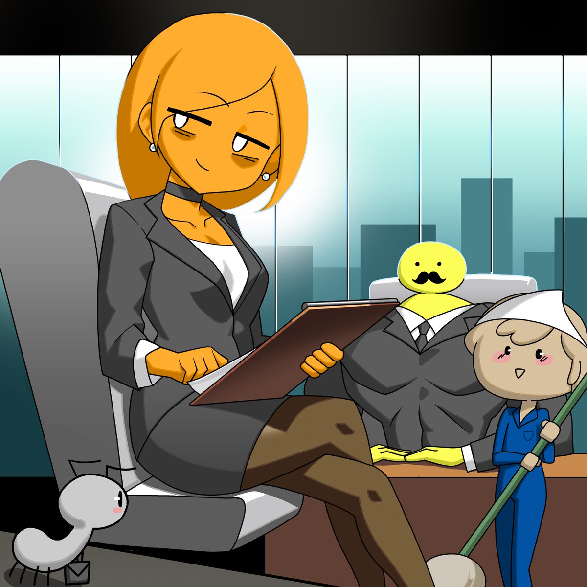 Dsand000's tweet photo. Ivy in the same posture as the last Susie drawing💼💼 저번 수지 그림과 같은 자세의 아이비💼💼

#dsand #myghostfriend https://t.co/Vlp5RgXmiI