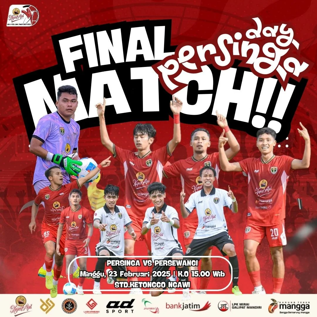 Big Match
Final Liga 4 Jawa Timur
Persinga Ngawi vs Persewangi Banyuwangi
📍 Std. Ketonggo Ngawi
Kick Off : 15.00 WIB

Live Streaming
⬇️⬇️⬇️
youtube.com/live/QbYkdXF7J…