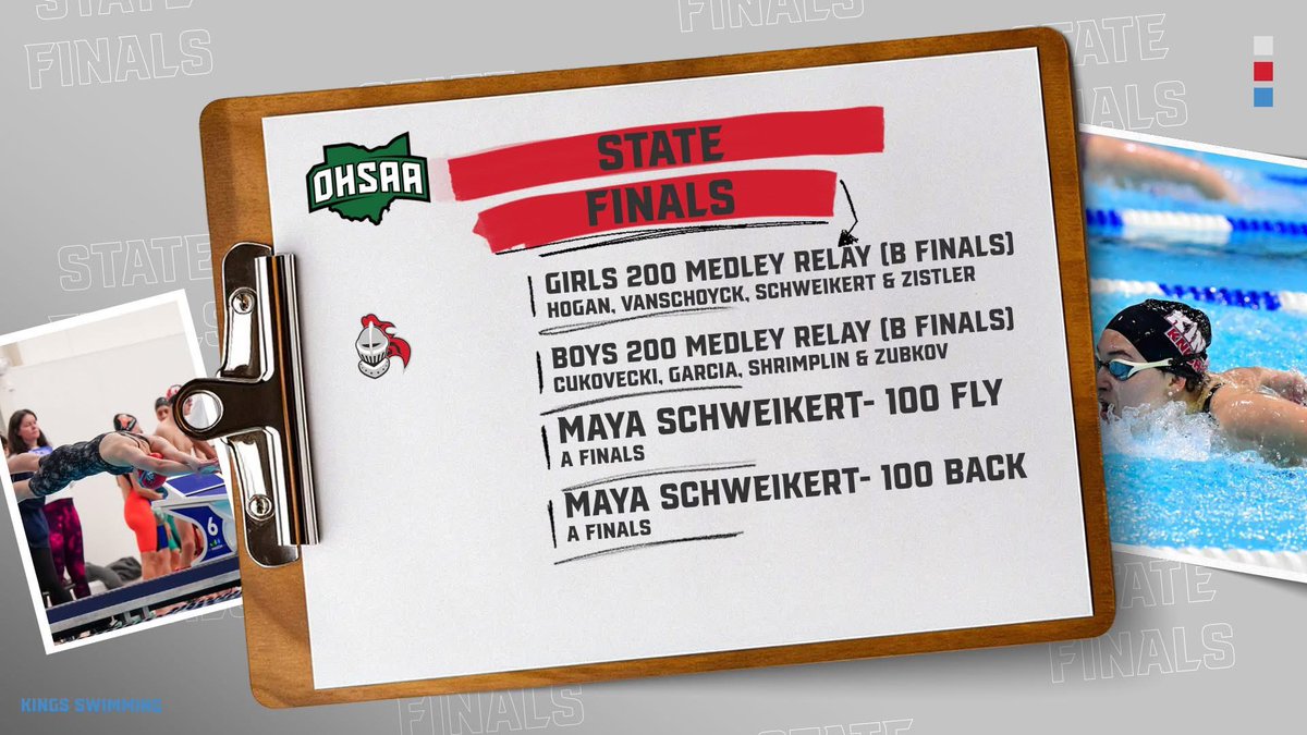 kingsathletics's tweet image. Today’s Swimming Finals

Schweikert 🥇100Fly &amp;amp;🥇100Back with State Record &amp;amp; Performance of the Meet

Girls 200 Medley Relay (Distler Hogan, VanSchoyk and Schweikert) finish 13th 

Boys 200 Medley Relay (Cukovecki, Garcia, Shrimplin and Zubkov) finish 15th #Elite
@Kings_Schools