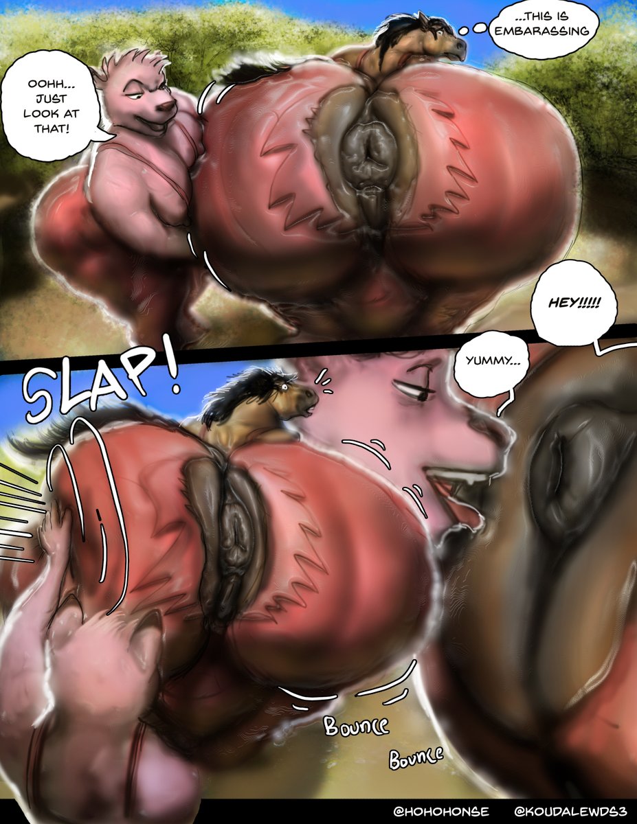 hohohonse's tweet photo. 🐴Collab comic with
@KoudaLewds3 🐻
 Page 3!: https://t.co/UflBHV2QcH