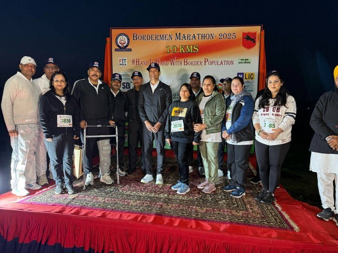 NamankumarNd's tweet photo. The Bordermen Marathon-2025 was more than just a run; it was a celebration of unity and national pride.  

#BSFMarathon #HandInHandWithBorderPopulation #FitIndia #AttariAwaits #AmritsarMarathon https://t.co/3FsuBJLoBK
