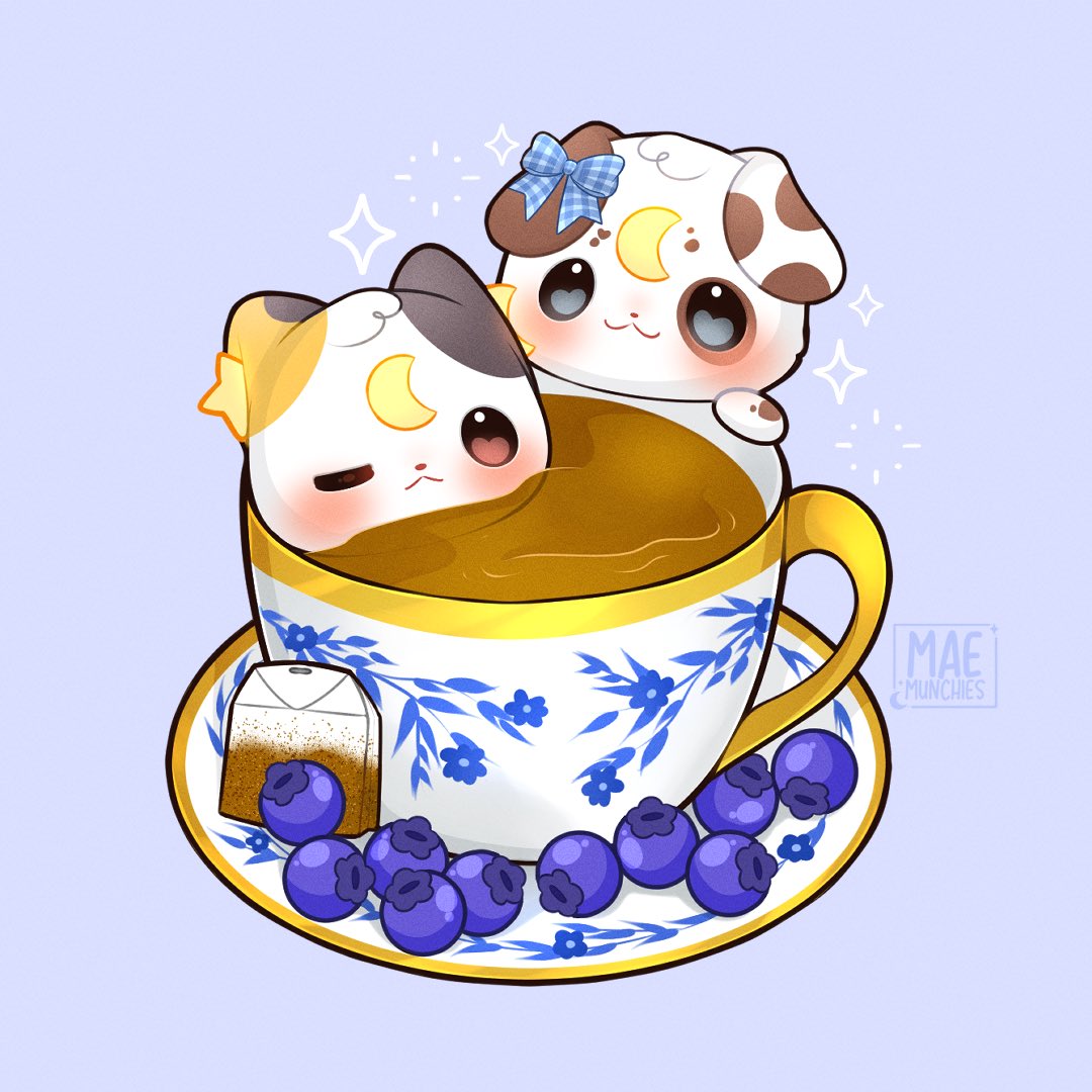 maemunchies's tweet photo. Blueberry &amp; Tea 💙
.
#sticker #cuteart https://t.co/Rqep6W0rhw