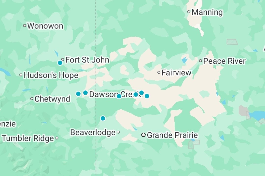 _n414's tweet photo. @neudorf_ab Great opportunities to strengthen our grid and break down interprovincial trade barriers by building interties with BC and SK.  ~50km of line by Dawson Creek would get us a new connection to BC.  ~10km of line by Provost would get us a new connection to SK. https://t.co/7FVq39xPn0