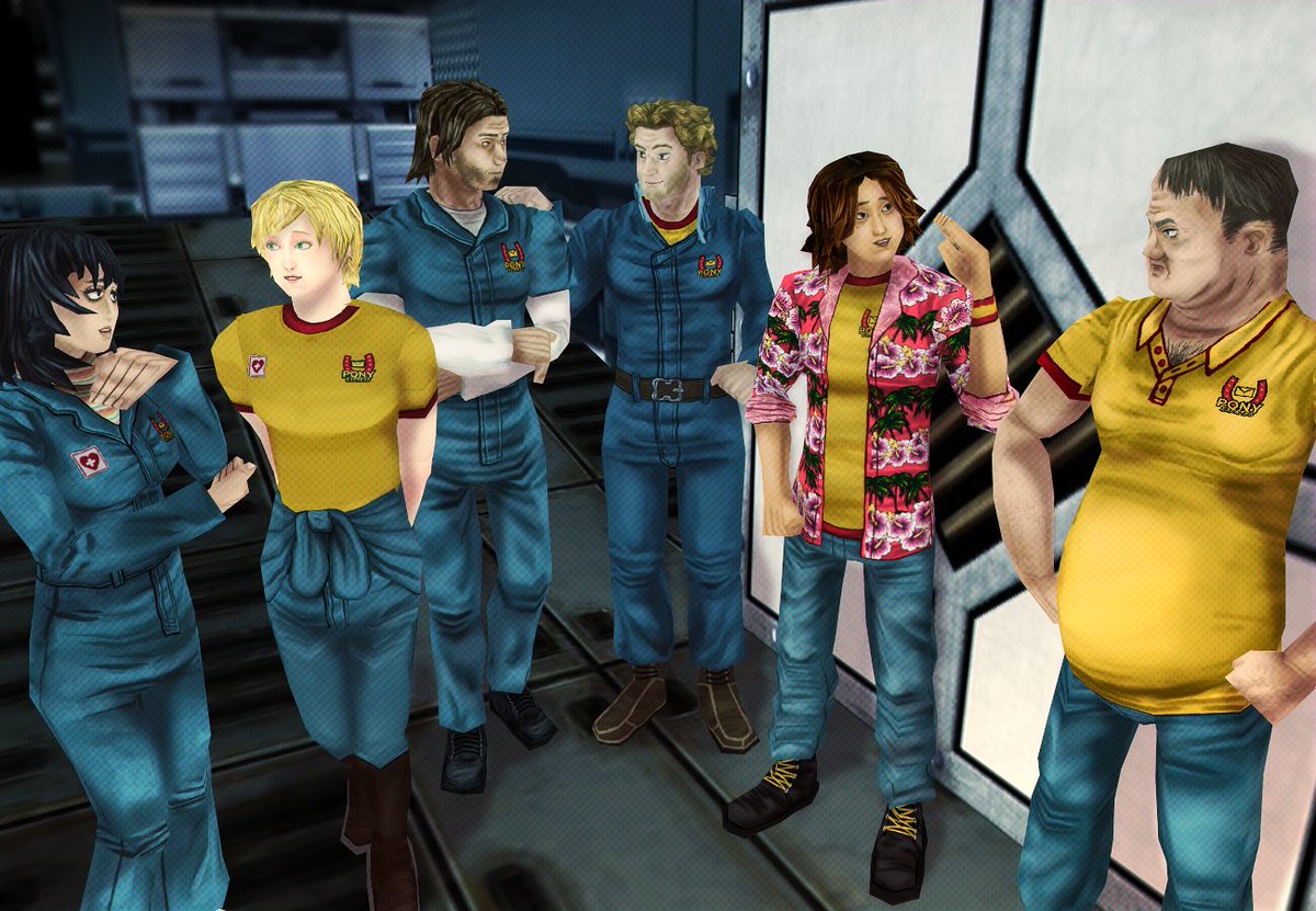 RedLenai's tweet photo. I really liked the pic from my victory against Blender so, here is the NyanAU's Tulpar crew!
#MMD #Mouthwashing #MWOc https://t.co/gaU7SF2mg2