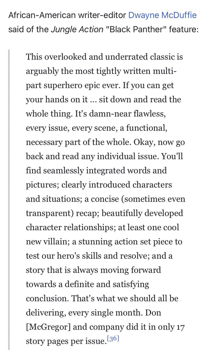 Dwayne McDuffie talking about Don McGregor’s Black Panther