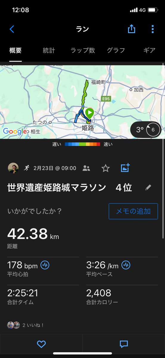 結果は4位でした
30kmまでは独走していい感じでしたがそこから足攣って苦しみ35kmで抜かれもがきながらのフィニッシュ
きつかったですが名前入りビブスだったこともあり、多くの方に名前で応援してもらえてフロントラン出来たので最高に楽しかったです❗️
次戦は仙台国際ハーフ（5/11）PB狙います