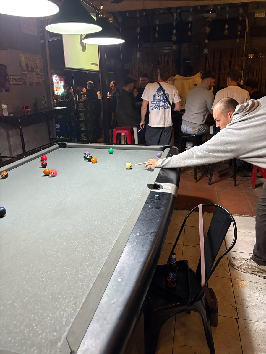 moloneymike's tweet photo. Dream life day 39.

Josh and I made it to Hanoi and it’s definitely a vibe. Bit chillier here and super foggy, but very fun to explore. 

We got a sick Airbnb for the next few days and then got some snacks and ended the night watching Arsenal and playing pool at the local bar. 😎 https://t.co/SFeBsrfqhe