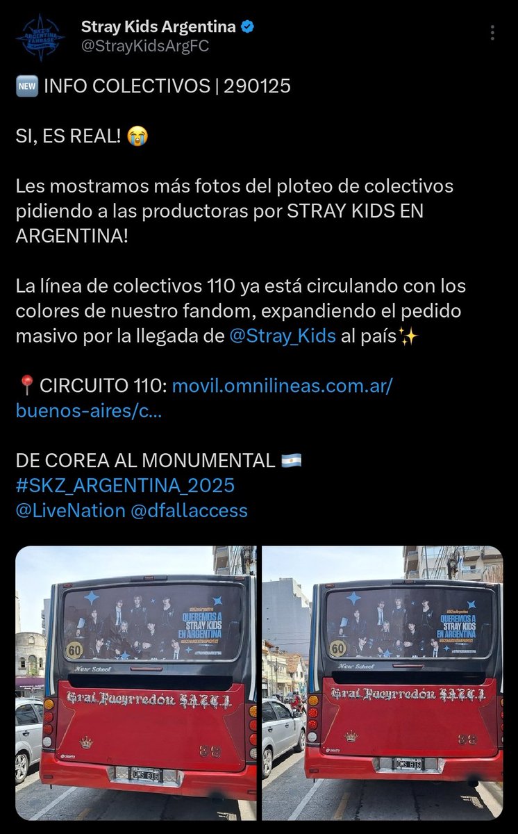 skztango's tweet photo. Desde el 18 de Noviembre de 2024 que @Stray_Kids anuncio las fechas de su tour mundial DominATE en latam hasta el día de hoy, Stay Argentina está haciendo toda una movida para que también nos incluyan, van a Chile, Perú, Mexico, Brasil, pero no está incluida Argentina, según rumores las empresas de entretenimiento de Argentina estuvieron en negociaciones pero no pactaron la fecha, estamos ya hace más de tres meses haciendo DE TODO para demostrar que hay interés y que existe una gran demanda, para eso estamos intentando también que todos los medios hablen de esto, necesitamos que nos ayuden a darle visibilidad a nuestro pedido, ya se realizaron en total tres juntadas masivas sumado a el pedido por redes, hubo una pantalla en el obelisco durante 1 semana, colectivos, pasacalles, mural, marcas que se nos sumero, entre otras cosas.

les agradeceríamos muchísimo la difusión♡