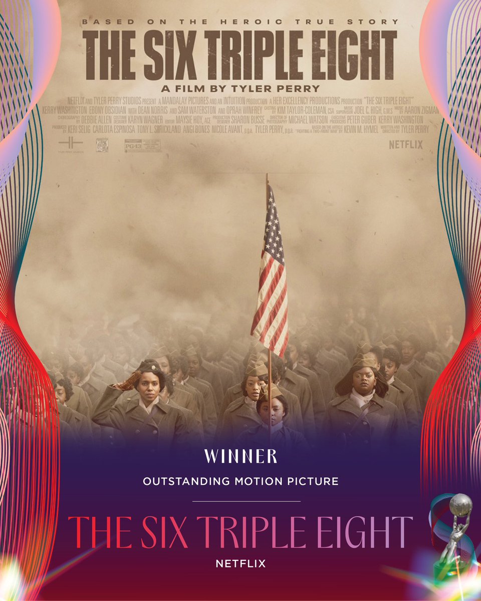 Congratulations to The Six Triple Eight, our Outstanding Motion Picture winner! ✨ #NAACPImageAwards