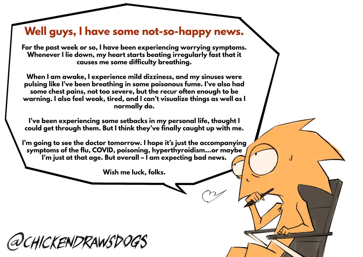 ChickenDraws's tweet image. Some update regarding my health.