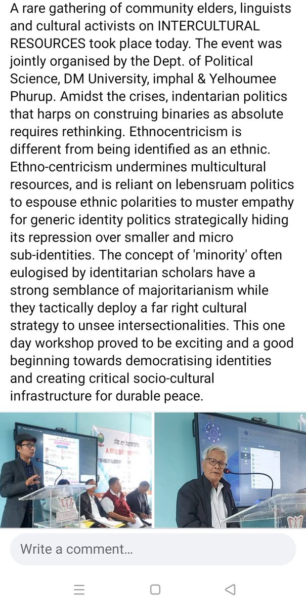 Generic ethnicities have a tendency to undermine diversities. 'Minority' claims in the format of a politics speaks d' language of majoritarianism and class. It violently disallows micro cultures&amp;intersectionalities, to sustain an ethno lebensruam. Manipur conundrum is an apt case