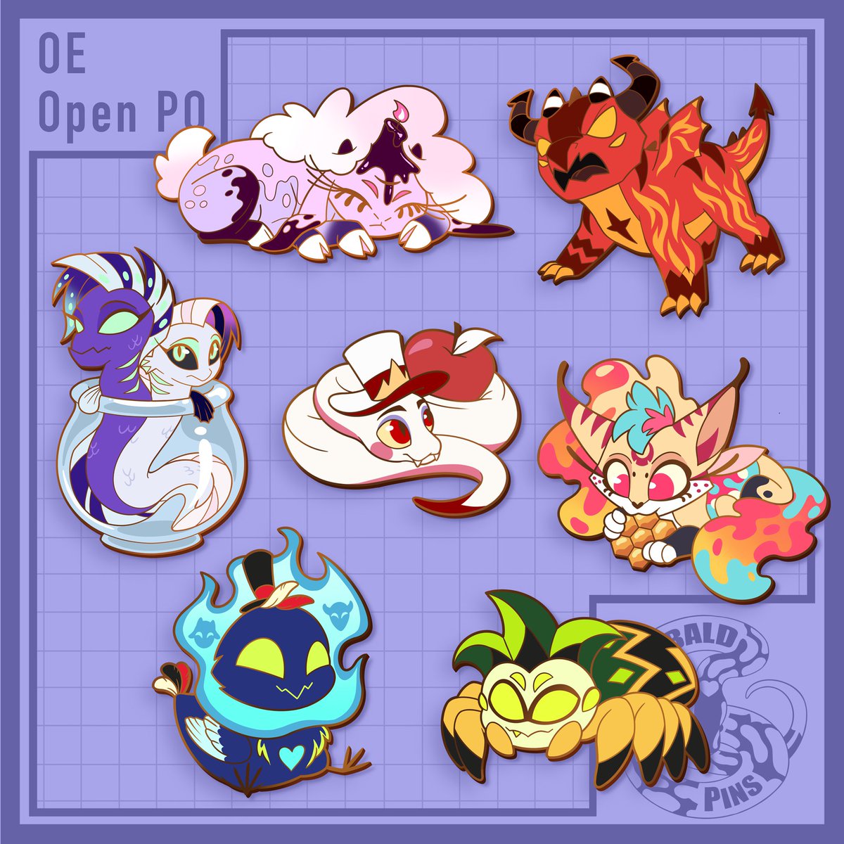 PiebaldPins's tweet photo. The full batch of baby sins is finally done! With Leviathan, Belphegor and Satan here to finish off the set 🎉 PO for those will be next month! 

#helluvaboss #HelluvaBossSatan #LuciferMorningstar #Lucifer #Satan #Beelzebub #Mammon #Asmodeus #Leviathan #Belphegor #HazbinHotel https://t.co/lRNrXvWNjJ