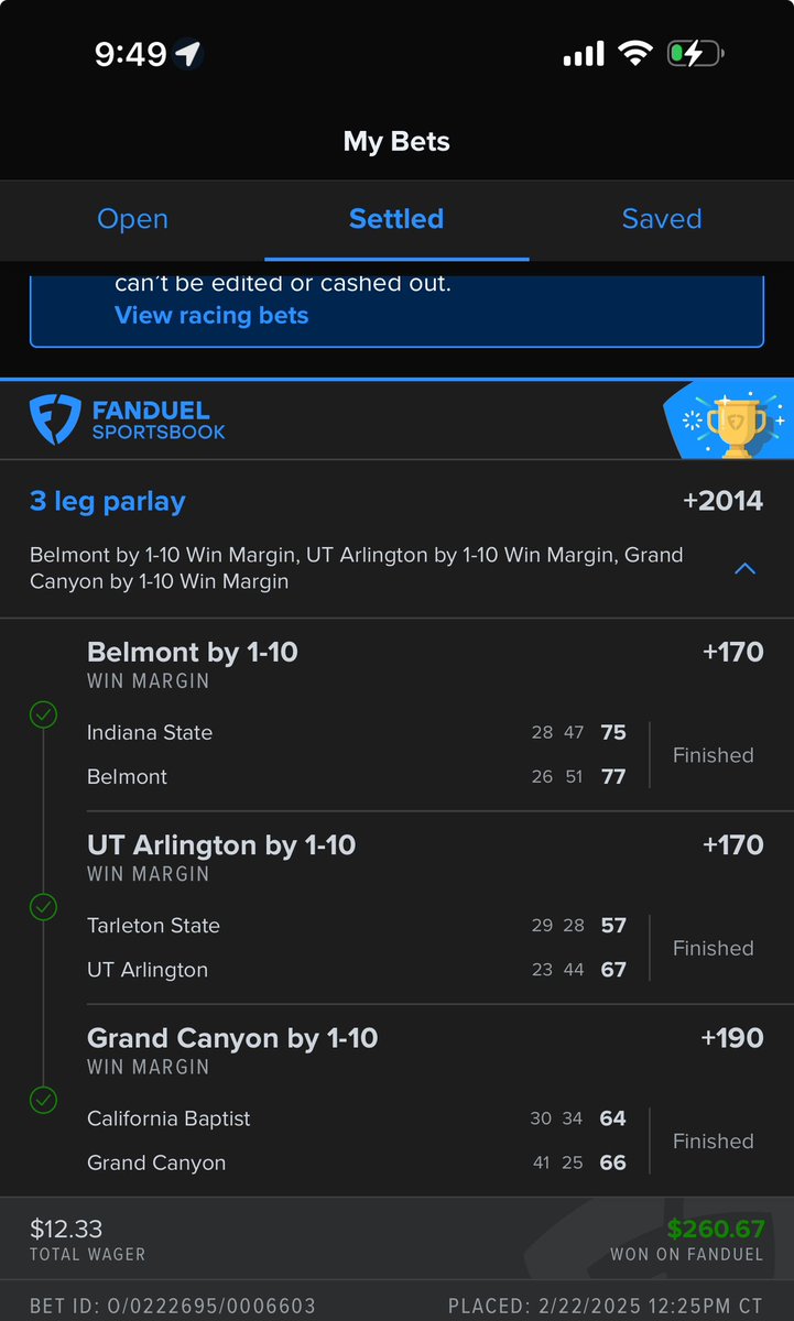 Can’t bet Illini being in Illinois so had to play it down!!! Score!!!