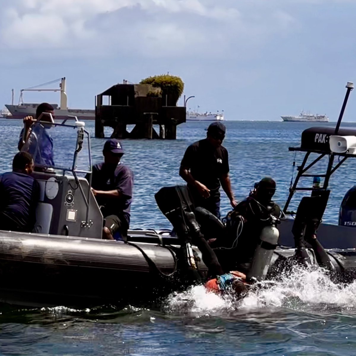 Following a request from Police, the Navy Dive Team commenced search and recovery operations last night in the Suva Harbor within the vicinity of the Royal Suva Yacht Club

The search and recovery mission continues today with one (1) volunteer boat, three (3) Navy small boats,