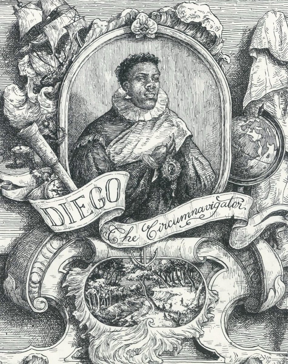 Breaking Down Diego the Circumnavigator

This engraving of Diego the Circumnavigator presents him as an important figure in early global exploration. Below, I analyze different elements of the portrait, possible historical references, and his connection to Maroon and resistance