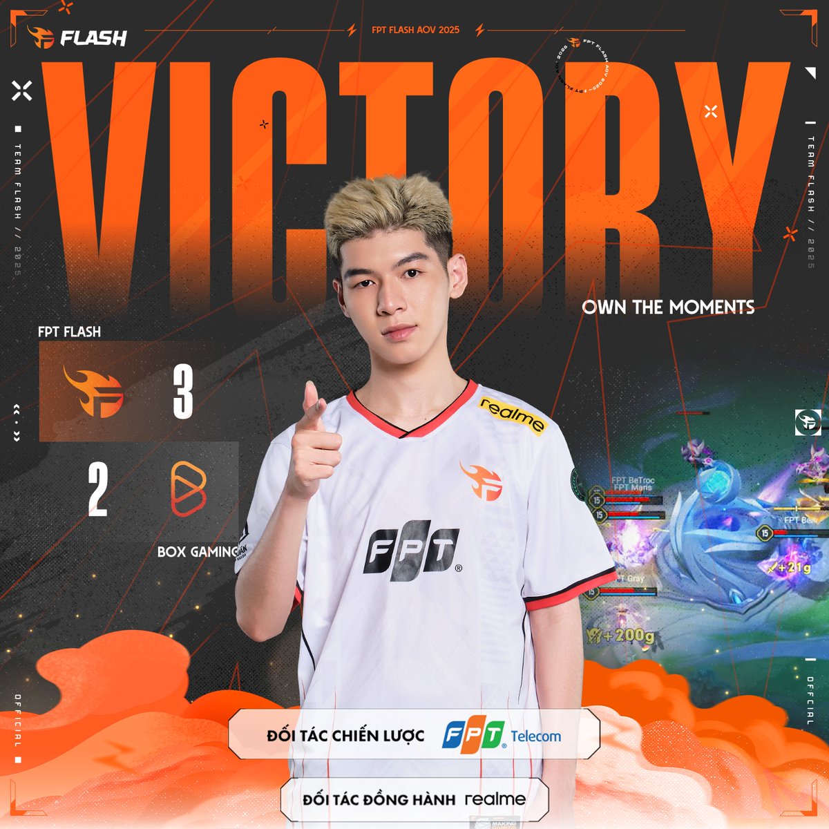 Flazersalliance's tweet image. Final: FPT Flash 3-2 Box Gaming
The emotional victory for us on the day of the launch 🔥
#TeamFlash #Flazers #FPTTelecom #AOGS25 #Alliance #AdminM