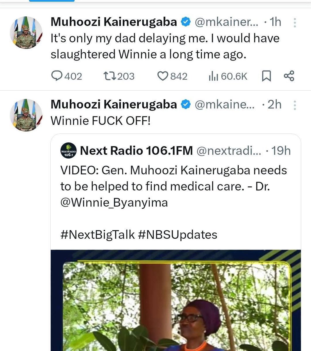 HEBobiwine's tweet image. Some people often tell us to ignore Museveni&apos;s brutal son&apos;s tweets as mere rumblings of a drunkard. The difference is that Museveni&apos;s son is the head of our military- however illegally he was gifted that position by his father. He has the capacity to follow through with these…