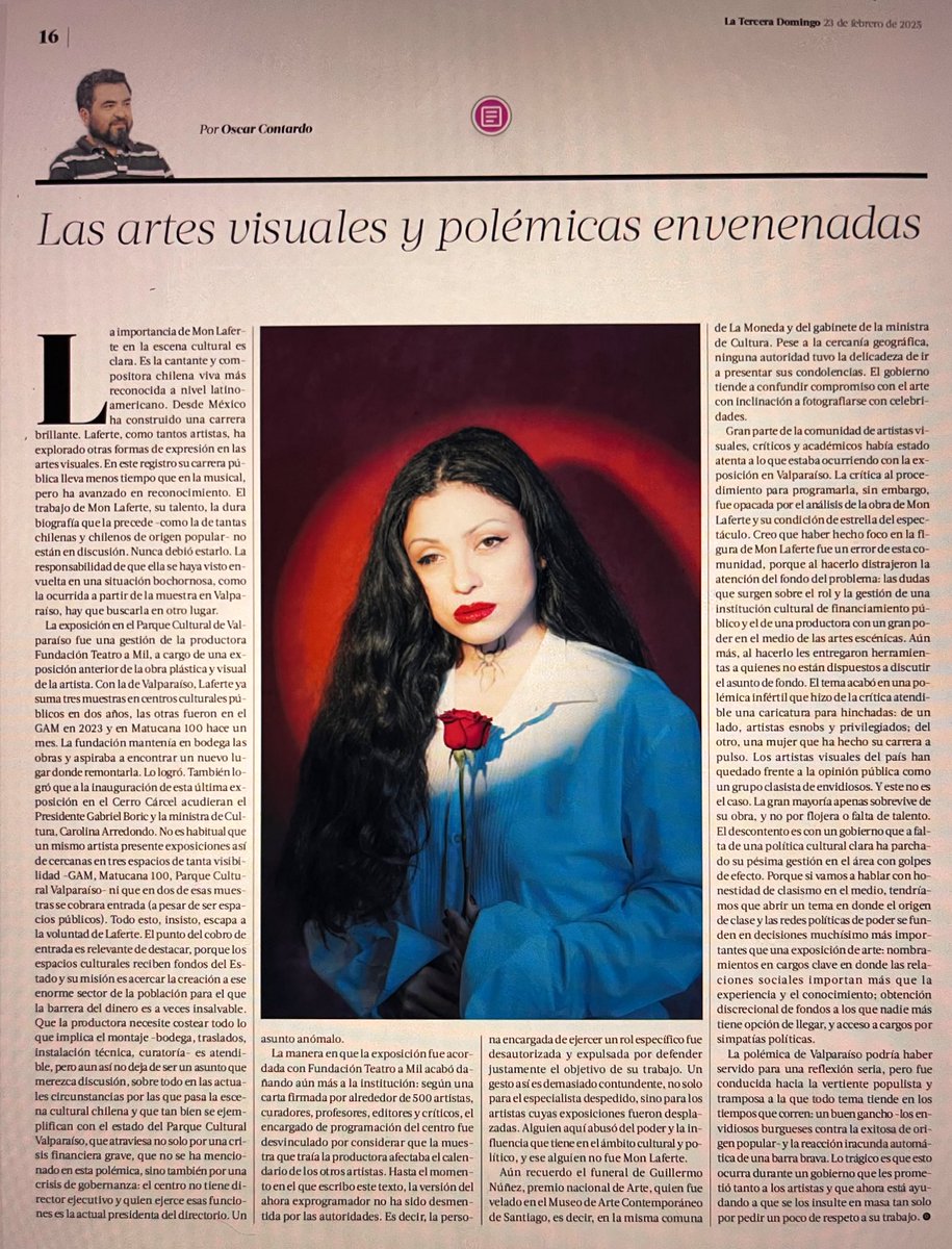 RD_Rod_O's tweet photo. Una lectura más de fondo a la polémica Mon Laferte / artistas locales bajo la lupa de @oscar_contardo I #LTDomingo https://t.co/DZ58X9x6UE