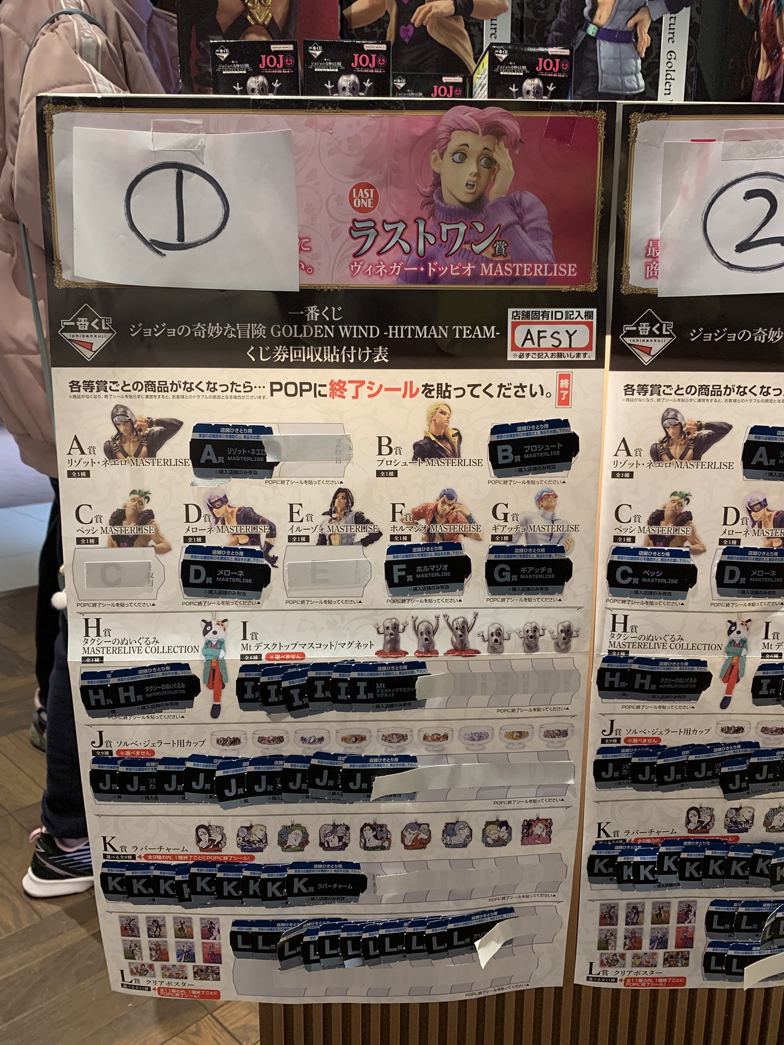 一番くじ ジョジョの奇妙な冒険 E賞 イルーゾォ F賞 ホルマジオ C賞