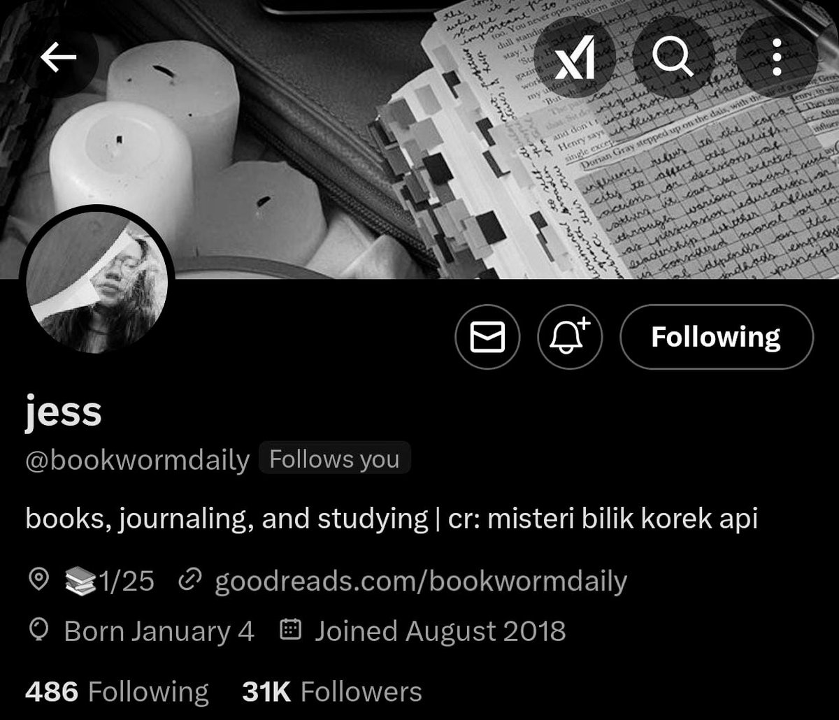 LiterasiFess's tweet image. 🥀💔

Kami segenap pengelola Literasi Fess turut berduka cita atas kepergian Jess @/bookwormdaily, semoga Tuhan memberikan penghiburan dan kedamaian bagi keluarga yang ditinggalkan. Amin.