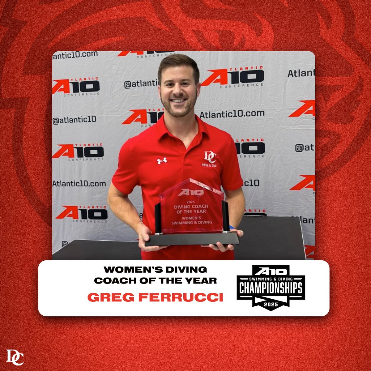 Greg Ferrucci ➡️ A-10 Women's Diving Coach of the Year!
